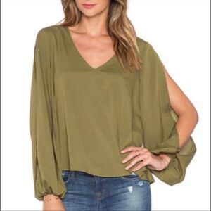 Lovers + Friends Olive Green Blouse